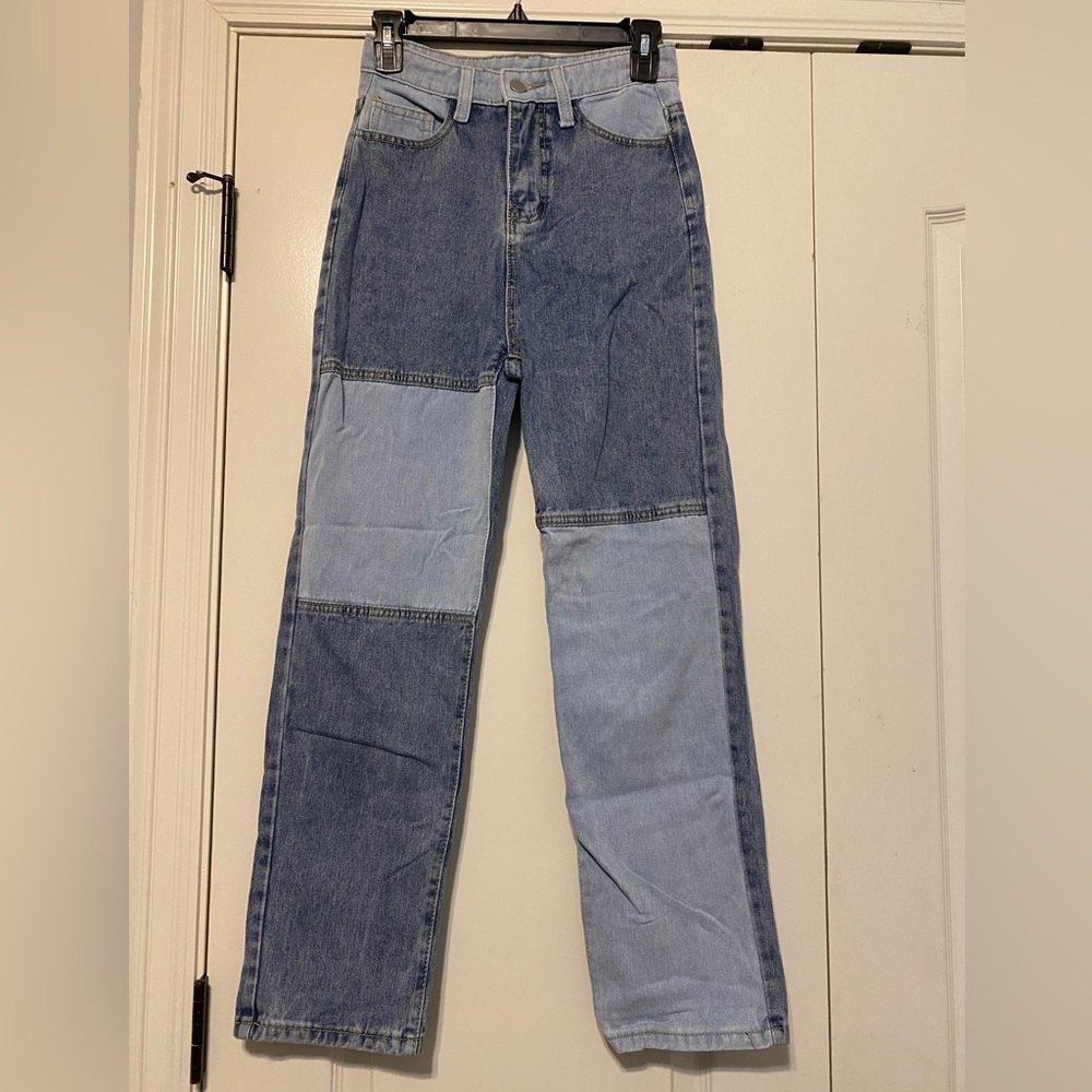 Color block jeans